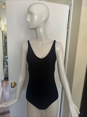Speedo Black V-Neck Tank Bodysuit